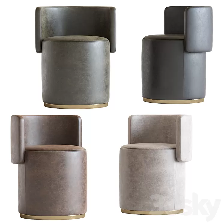 Love seat pouf rugiano 3D Model