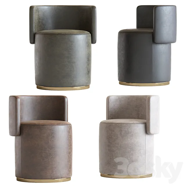 Love seat pouf rugiano 3DModel