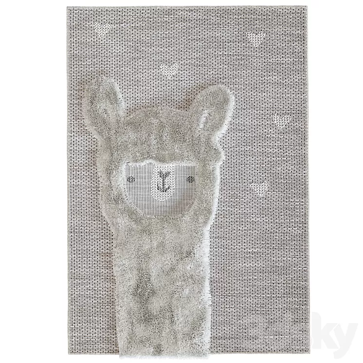 Lovely Llama rug 3D Model Free