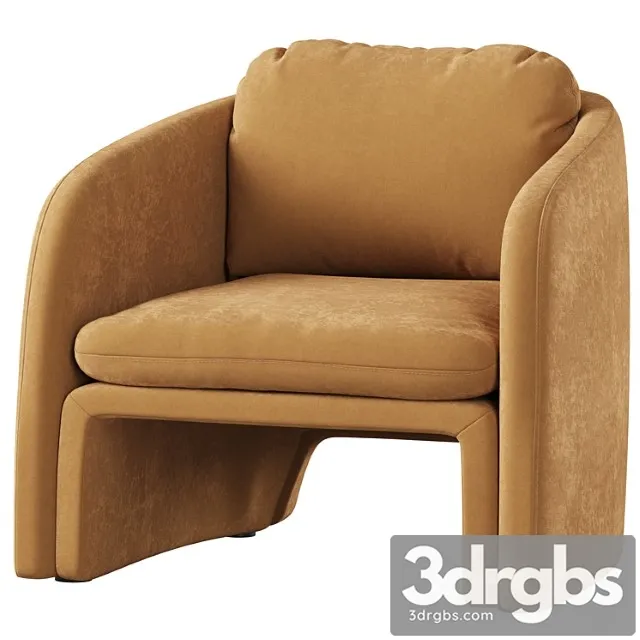 Low Chair Upholstered In Suede Warren 3D Model Free