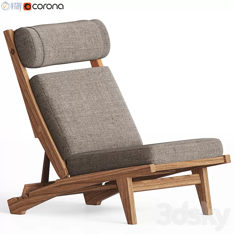 Low Lounge Chair by Hans J. Wegner 3D Model