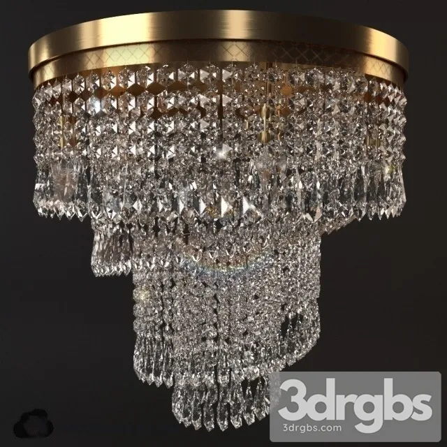 Low Plafonnier Crystal Chandelier 3D Model Free