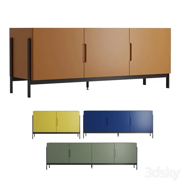 LOW RECTANGULAR FLOAT SIDEBOARD. Novamobili 3D Model