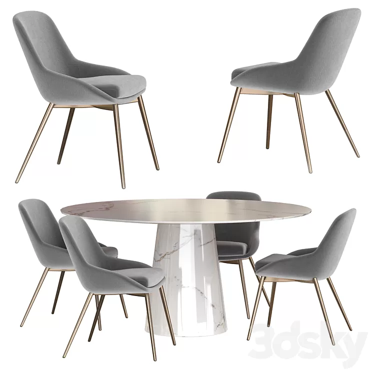 Low silla tapizada set by KENAY 3D Model Free