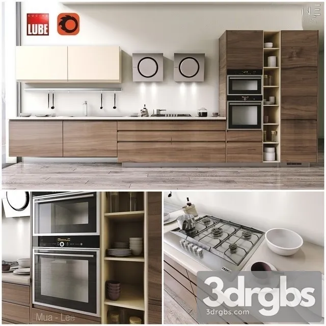 Lube Linda Kitchen Cabinet 3D Model Free