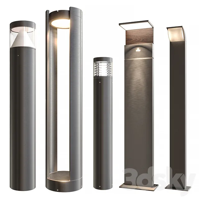 Lucande bollard lights 3D Model