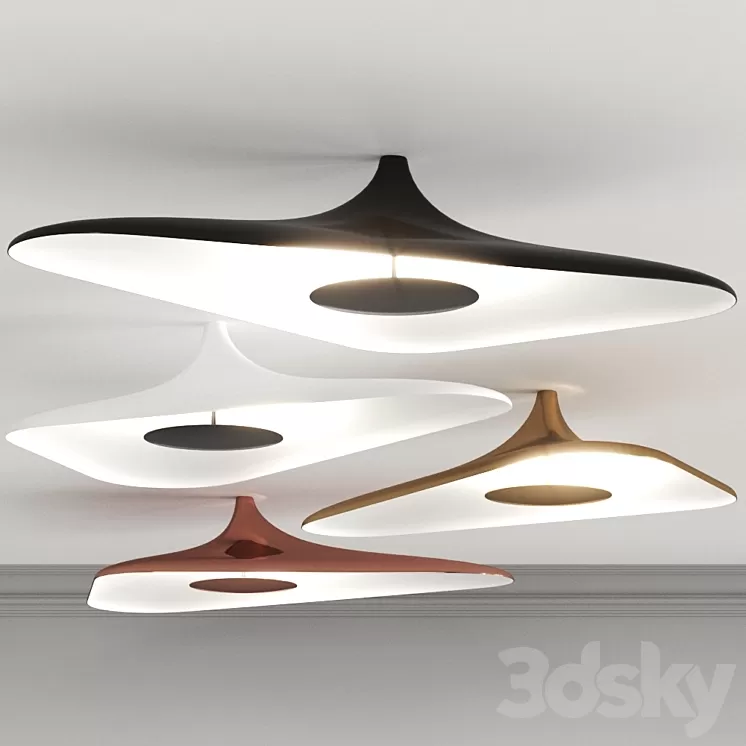 Luceplan Soleil Noir by Studio Odile Decq  Ceiling Light 3D Model Free