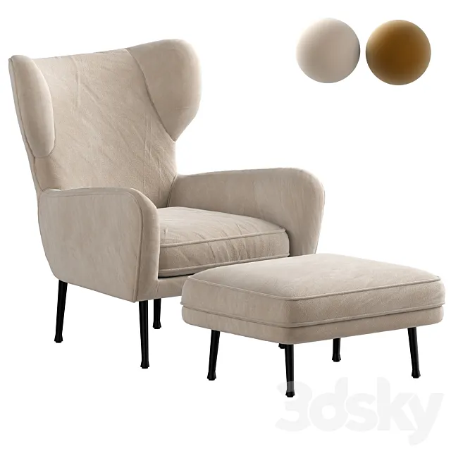Lucia Wing Chair 3D Model
