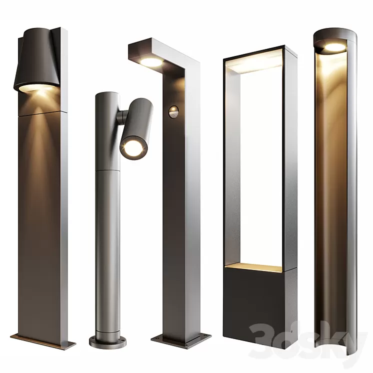 Lucide bollard lights 3D Model