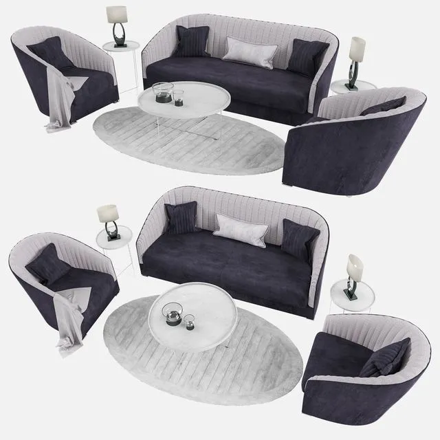 Lucilla Armchair and Sofa 3D Model