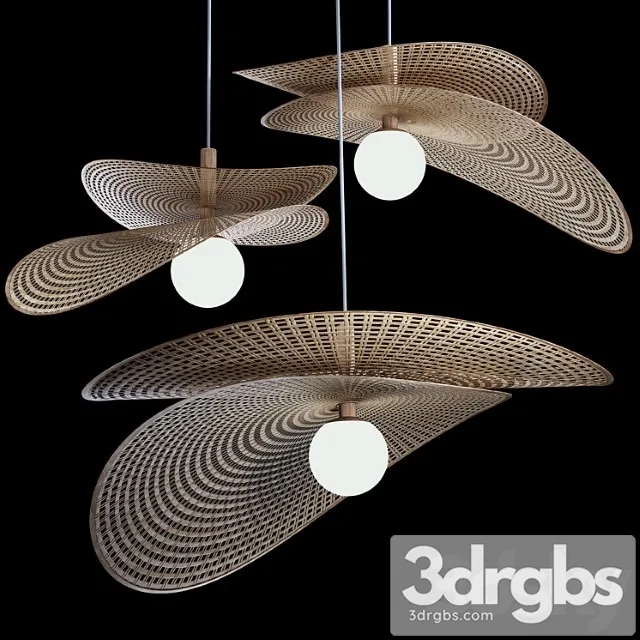 Luciole Rattan Pendant Light By La Vie 3D Model Free