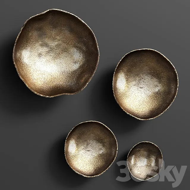 Lucky Coins Metal Wall Decor 3D Model