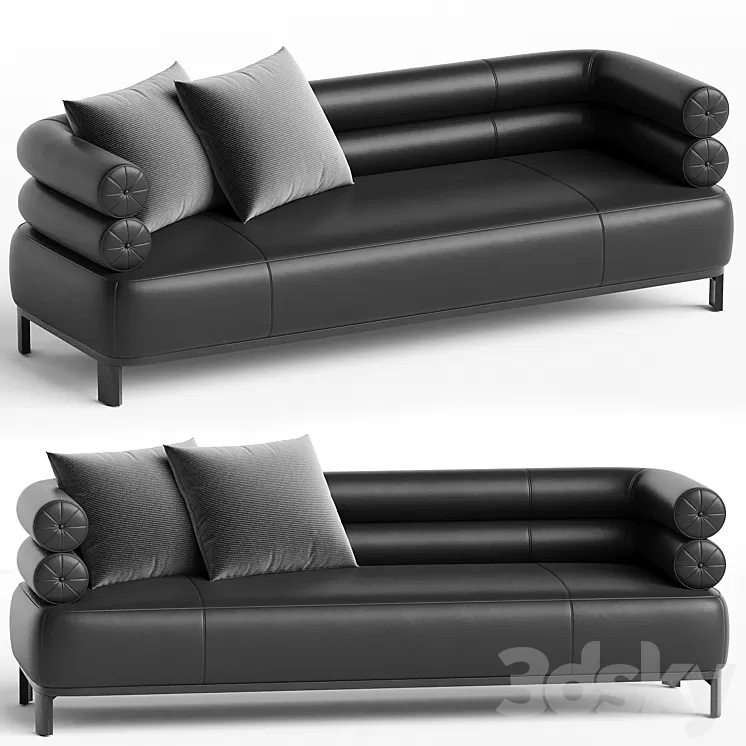 Lucy Leather Sofa 3D Model Free