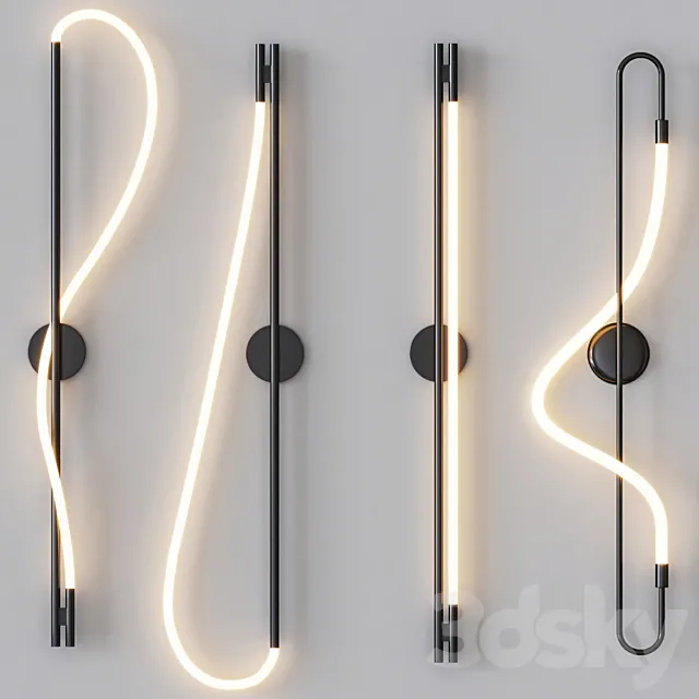 Luke Lamp Co - Wall Sconce Black Set 3D Model