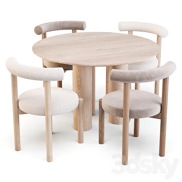 Lulu and Georgia: Dame Chair and Mojave Table - Dining Set 3D Model