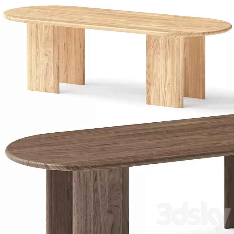 Lulu and Georgia Nausica Oval Dining Table 3D Model Free