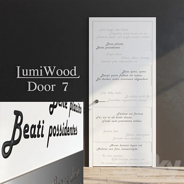 Lumi Wood Door 7 3DModel