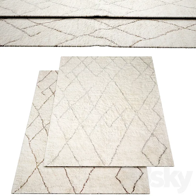 LUMINA SKETCHED HAND-KNOTTED WOOL SHAG RUG 3DModel