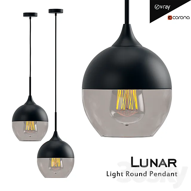Lunar Light Round Pendant 3DModel