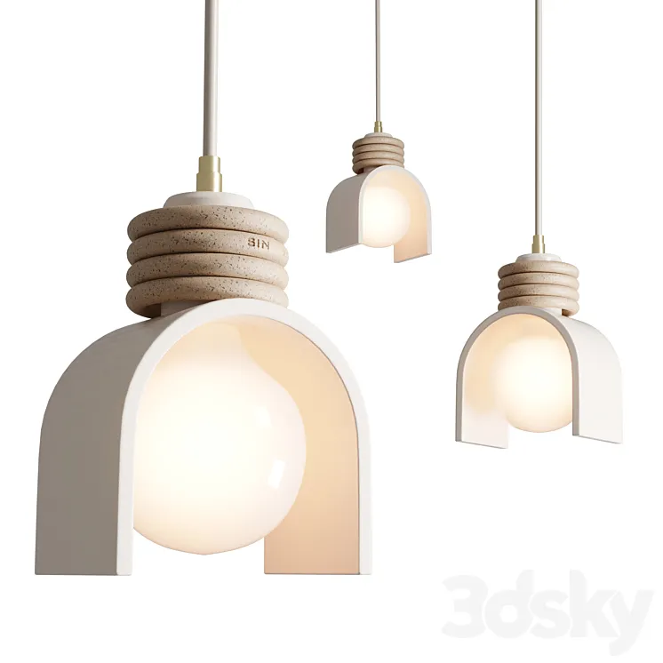 LUNAR PENDANT SPECKLED TERRACOTTA 3D Model Free