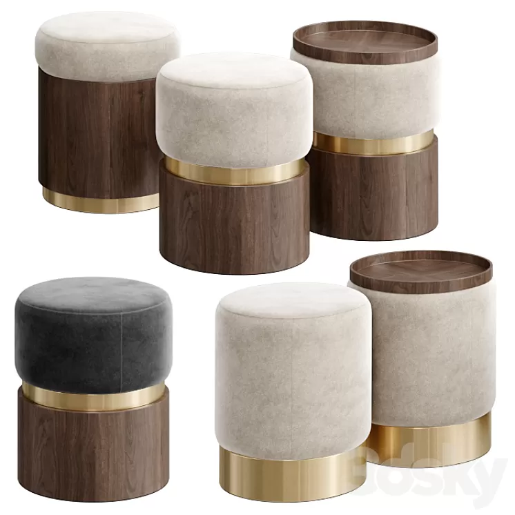 LUNE STOOLS by Carlyle Collective 3D Model