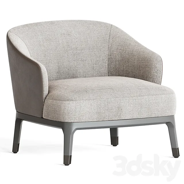 Lungotevere Leather Armchair Artemest 3DModel