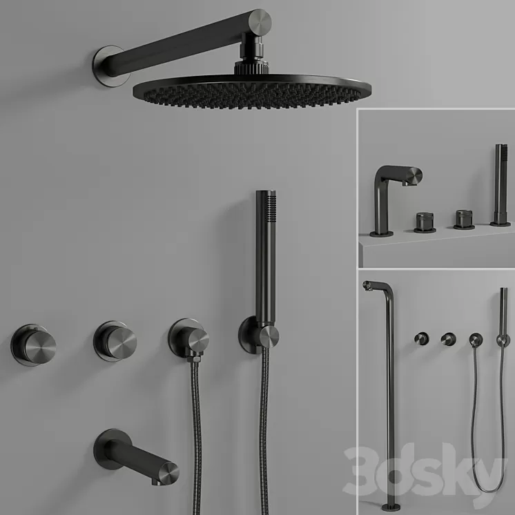 Lusso stone shower set 3D Model