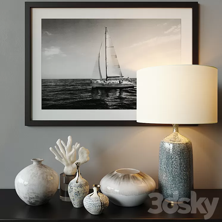 LUXDECO decor set white 3D Model