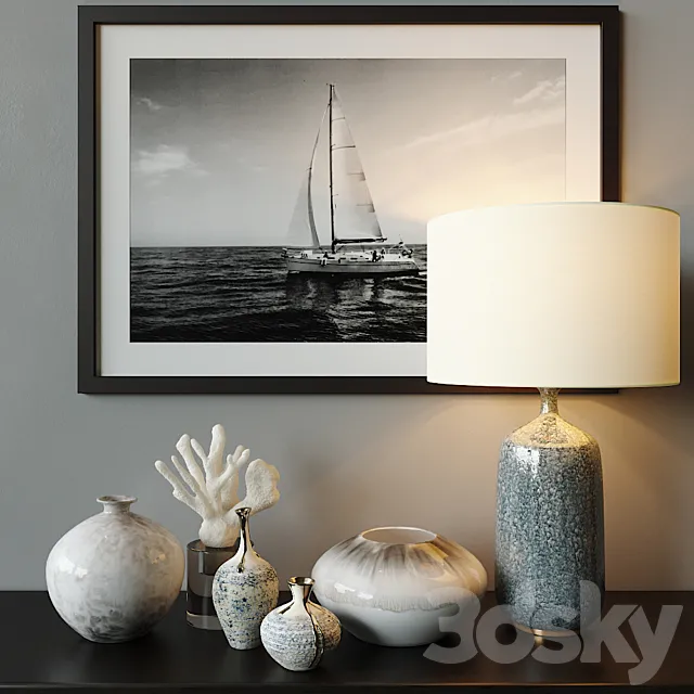 LUXDECO decor set white 3DModel