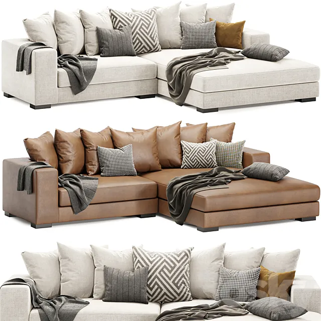 luxe sectional sofa 3D Model