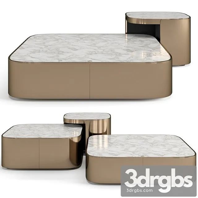 Luxence Luxury Living Parsons Coffee Tables Set 3D Model Free