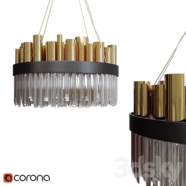 Luxurious Stainless Steel Nordic Chandelier 3D Model