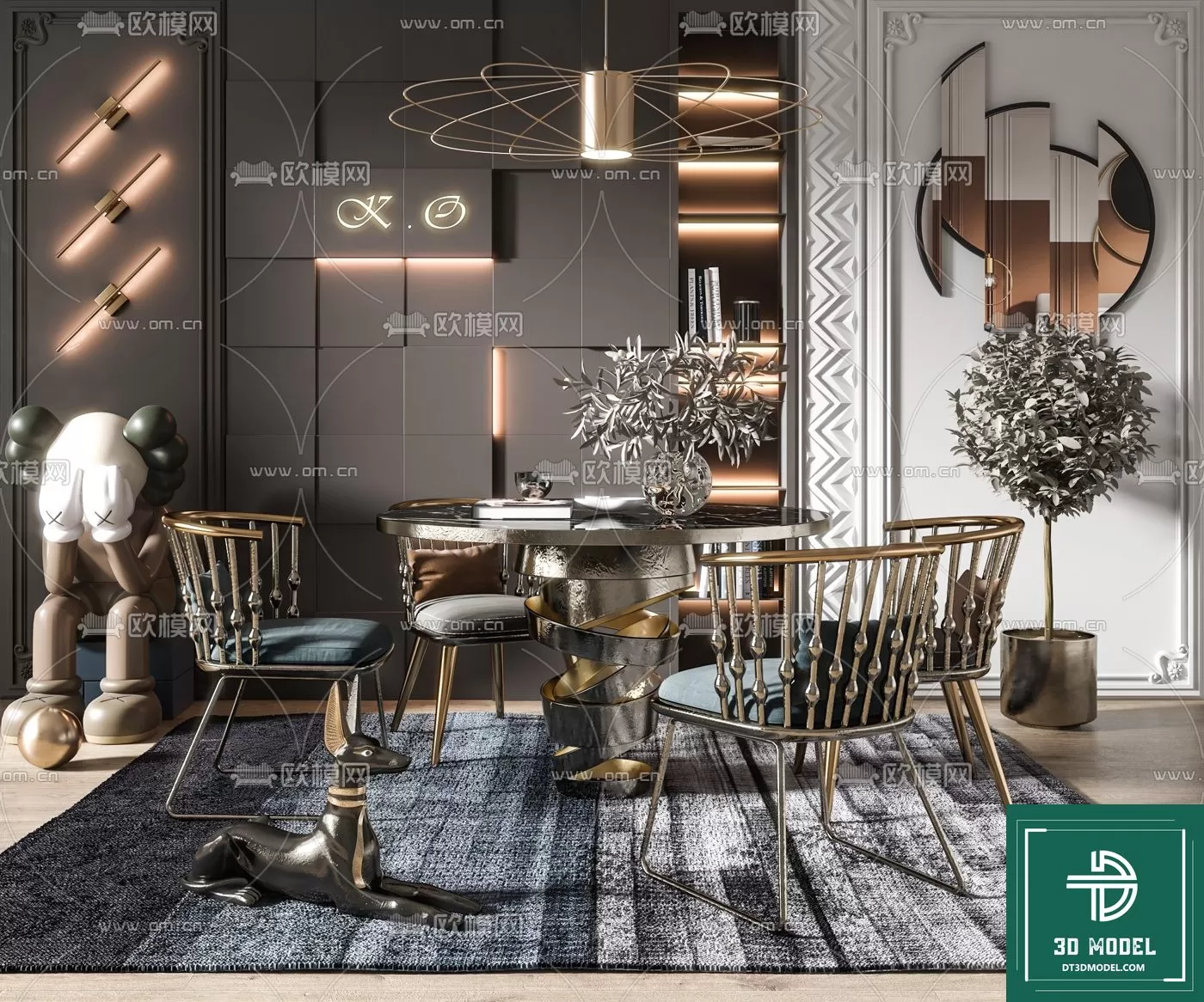 LUXURY – 3D Models – DINING TABLE SETS – 009