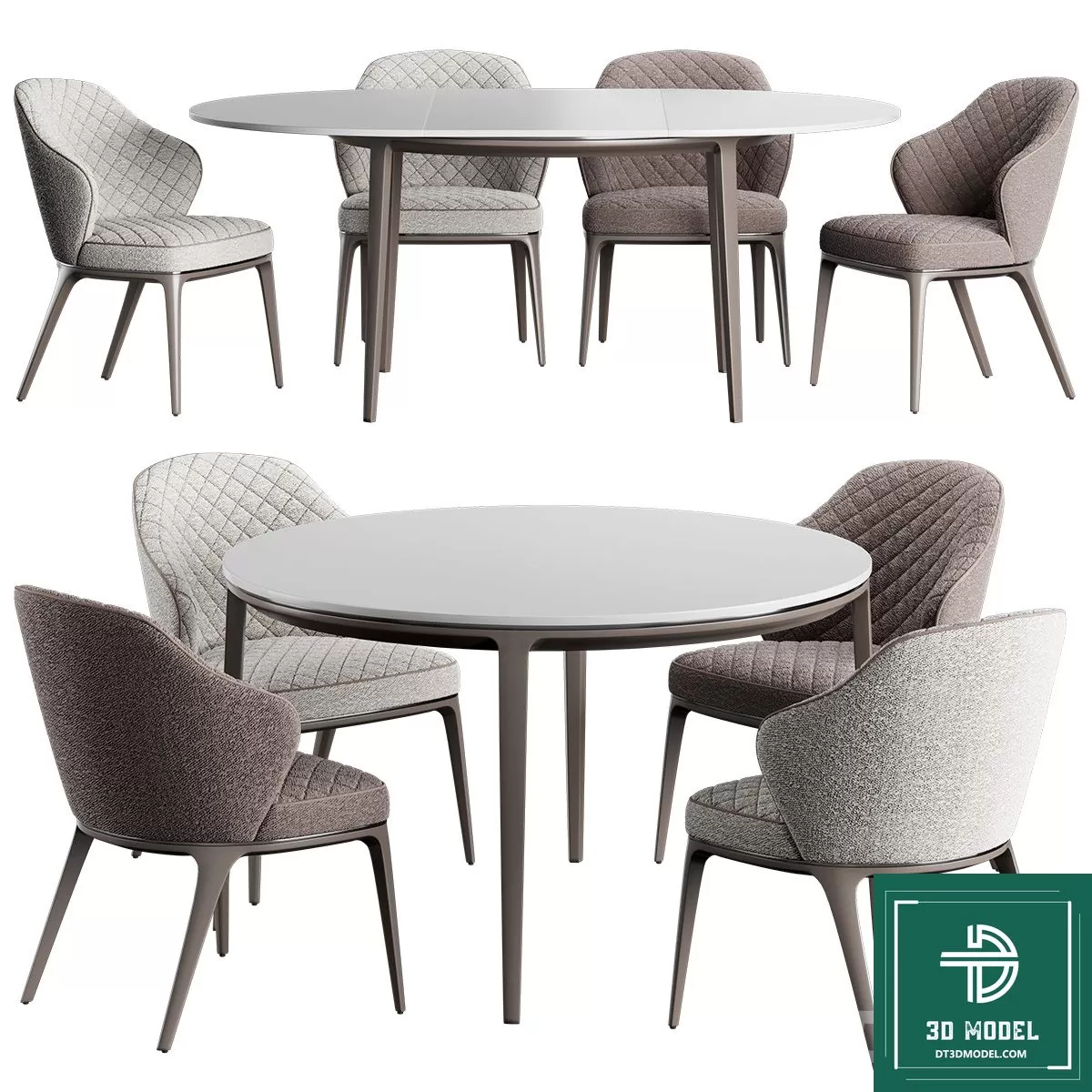 LUXURY – 3D Models – DINING TABLE SETS – 014
