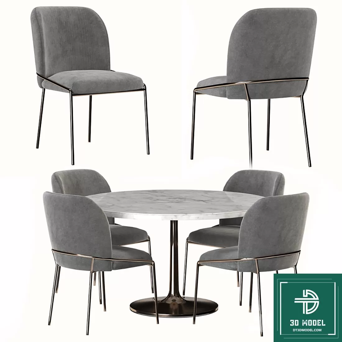 LUXURY – 3D Models – DINING TABLE SETS – 016