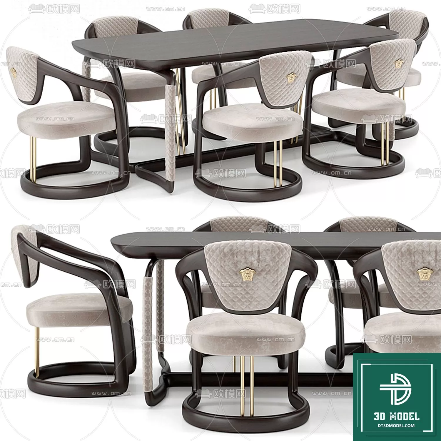 LUXURY – 3D Models – DINING TABLE SETS – 019