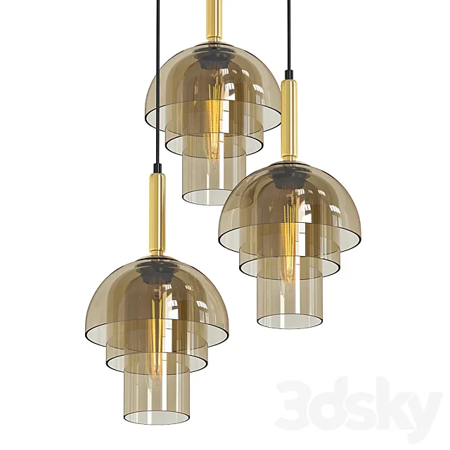 Luxury Amber Glass Pendant 3DModel