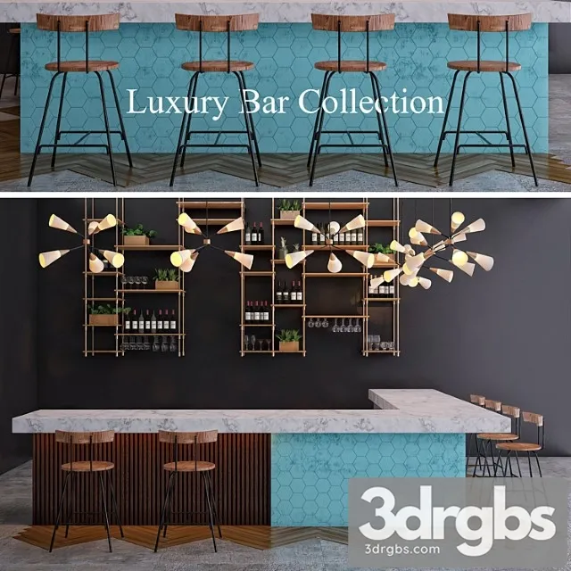 Luxury bar collection 3D Model Free