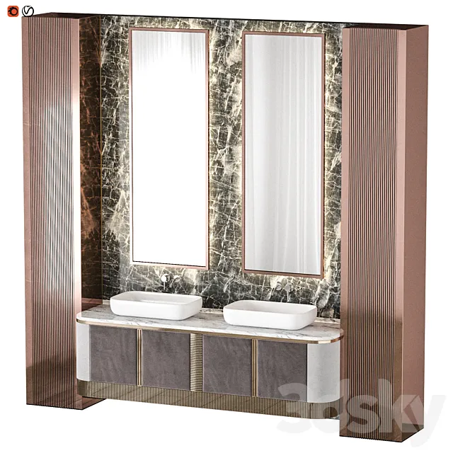 Luxury Bathroom Modern Stone 3D Model