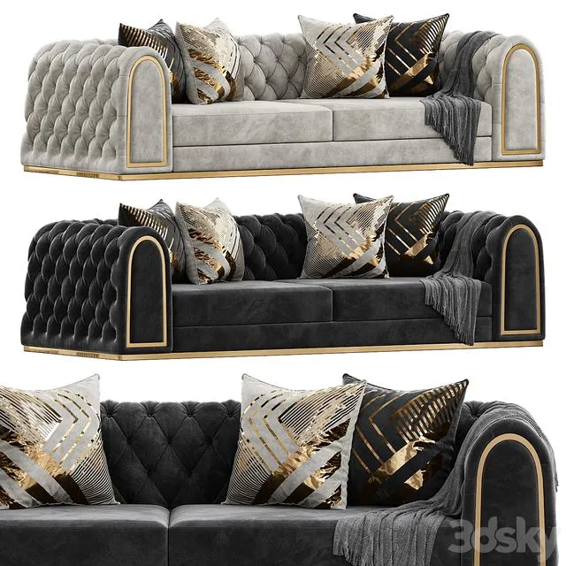 Luxury Chesterfield Sofa by Homary 3D Model