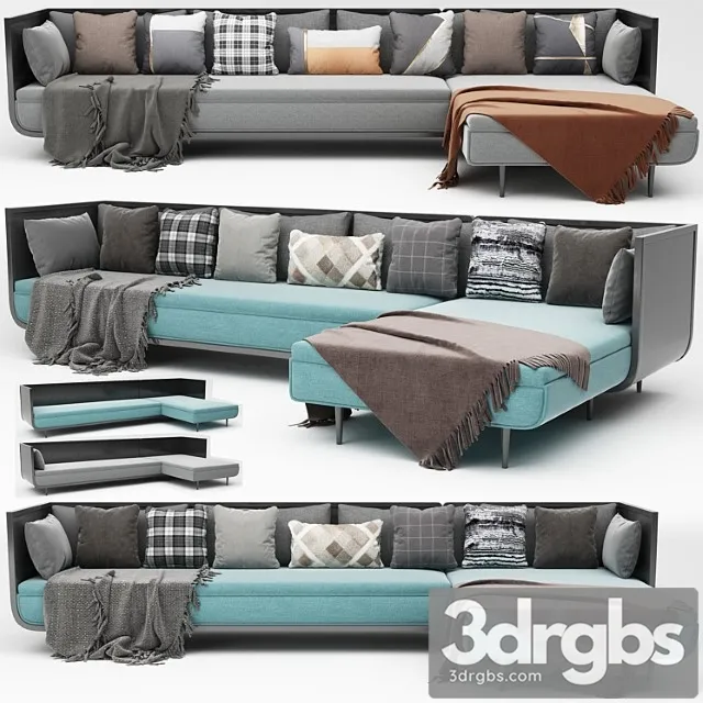 Luxury corner sofa 2 3D Model Free