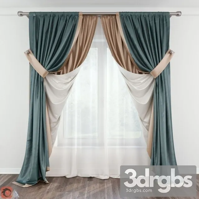 Luxury Curtain 05 3D Model Free