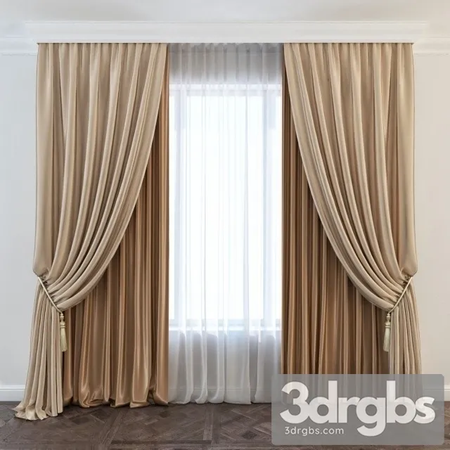 Luxury Curtain 3D Model Free