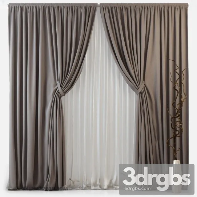 Luxury Curtain Neoclassic 01 3D Model Free