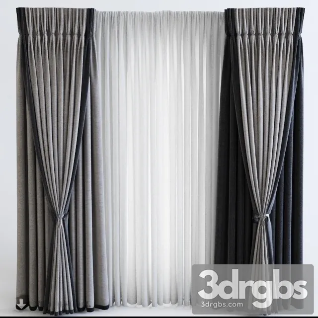 Luxury Curtain Neoclassic 02 3D Model Free