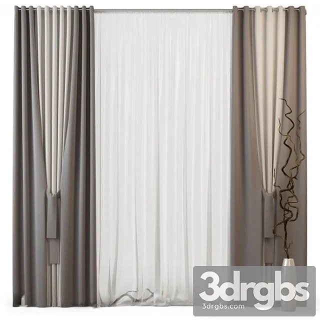Luxury Curtain Neoclassic 3D Model Free