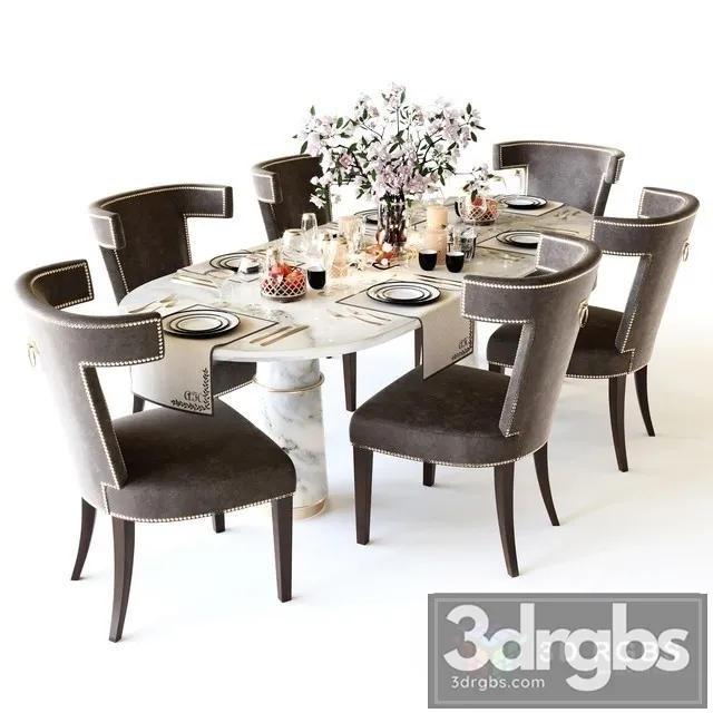 Luxury Dining Set 3D Model Free