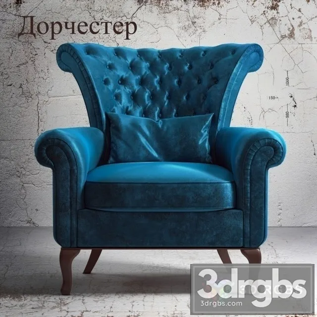 Luxury Fabric Armchair 3D Model Free