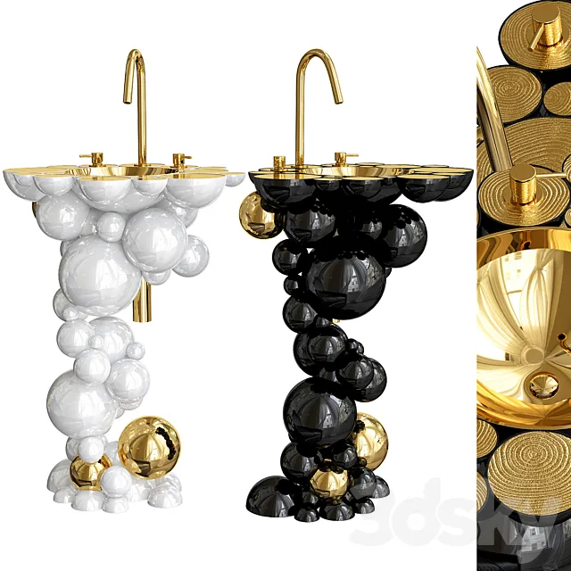 Luxury Free Standing Washbasin Newton 3D Model