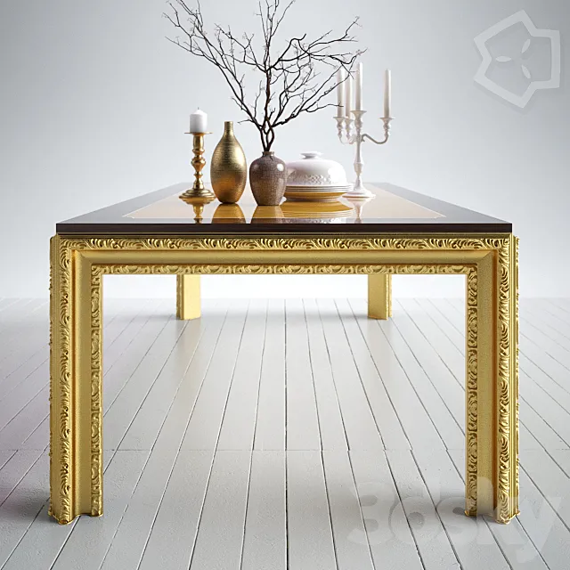 Luxury Gold Table 3D Model